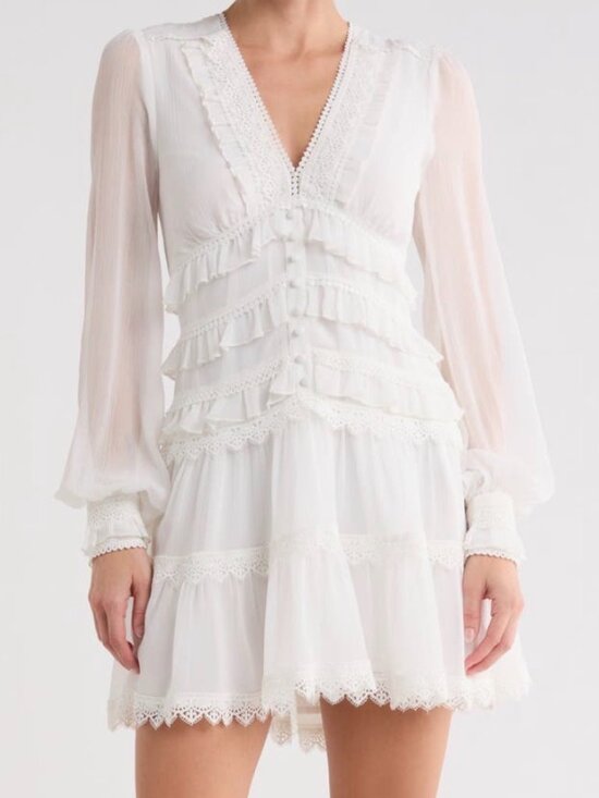 All Saints Dresses & Skirts - AllSaints Zaphia Long Sleeve Babydoll Minidress White Dress 2 XS X-Small NWT